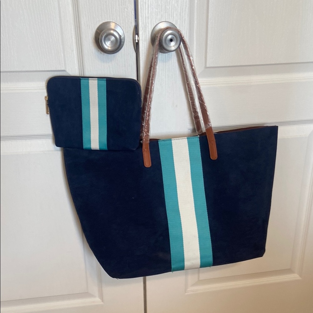 Navy and Teal Tote Bag